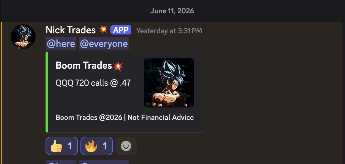 Discord alert posted in a private DDT channel